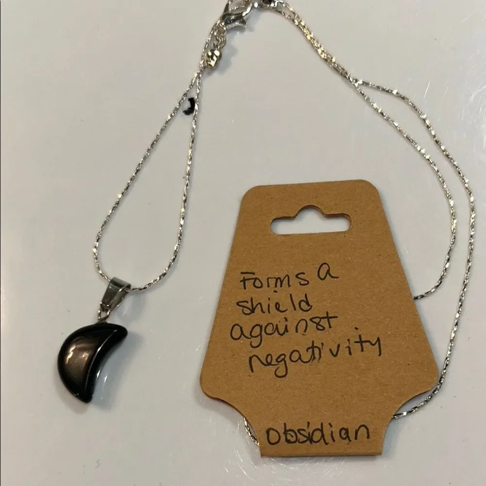 Obsidian Pendant Necklace - Picture 1 of 2